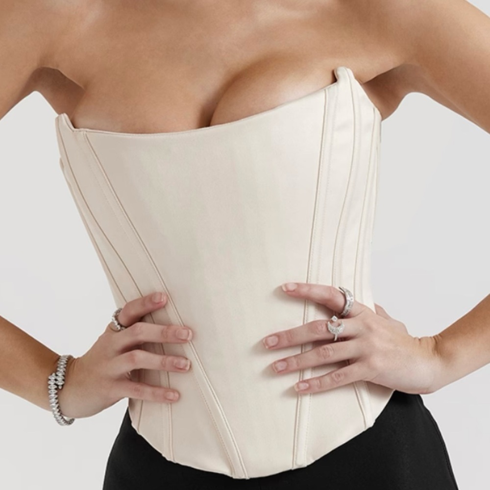 Never Worn House of CB Cream Corset Top